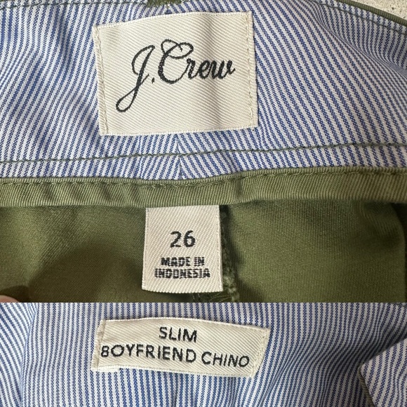 J. Crew Patch-pocket Slim Boyfriend Chino Pant General Surplus Green Size 26 - Picture 9 of 11